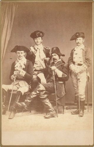 Cabinet Card Military Group Tri Corn H C Lovejoy Trenton Nj Cavalry 1800s