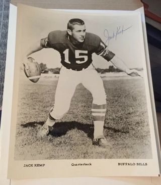 1960s Signed Autograph Press Photo Buffalo Bills Football Quarterback Jack Kemp