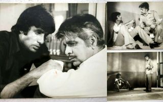 Bollywood - Amitabh Bachchan - Dilip Kumar - Set Of 3 Photo Photograph 16x21 Cms