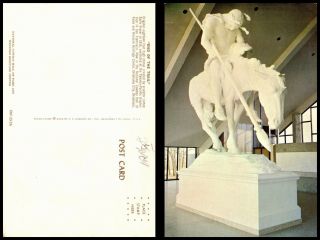 Vintage Us Postcard End Of The Trail Statue Cowboy Hall Of Fame,  Oklahoma (pc02)