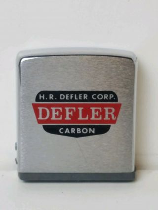 Vintage Zippo Tape Measure Advertising H.  R.  Defler Corp Carbon