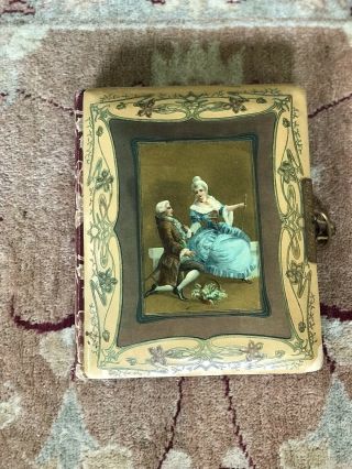 Victorian Celluloid Photo Album Music Box Picture Of A Man And Woman