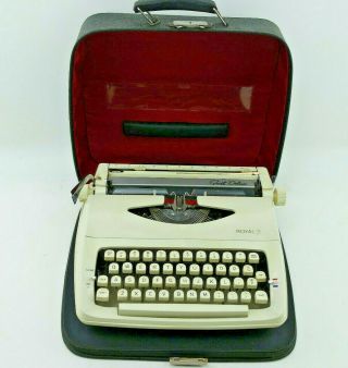 Vintage Royal Quiet Deluxe Typewriter Portable With Case Made In Holland