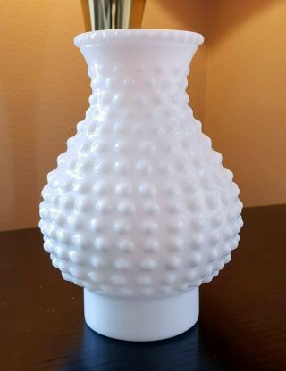 Vintage White Hobnail Milk Glass Hurricane Lamp Shade Globe Chimney 3 Available