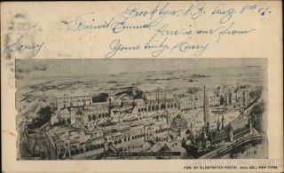 1898 Coney Island,  NY Luna Park Kings County York Antique Postcard 1c stamp 2
