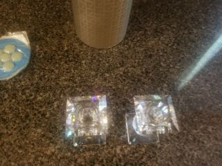 Set SWAROVSKI Crystal CANDLE HOLDER,  7600 NR 109,  Box & C.  O.  A. 3