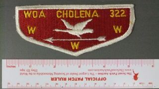 Boy Scout Oa 322 Woa Cholena First Flap 4536hh