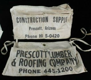 Vintage Advertising Nail Pouch Apron Prescott Lumber Construction Supply X2