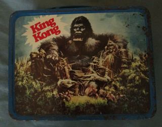 King Kong Vintage Metal Lunchbox With Matching Thermos 1977,  Extra Thermos