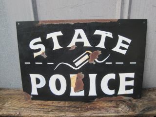 Metal Hand Painted State Police Station Department Sign Law Enforcement Sheriff