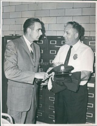 1965 Cambridge Officer Uniform Men Vintage Filing Cabinets Police Photo 7x9
