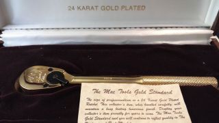 Vintage Mac Tools Limited Edition 24k Gold Plated 3/8 Inch Ratchet 1985