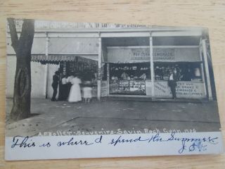 West Haven Savin Rock Ct Rare 1906 Rppc Postcard A F Zellor Souvenirs Food Stand