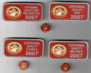 Bsa Scout 2007 Centennial Quality Patches & Pins (set Of 7)
