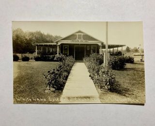 Rppc Real Photo Postcard White Lake Golf Club Clubhouse Whitehall Mi Early 1900s