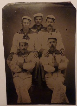 Rare Tintype Early Photograph Baseball Team
