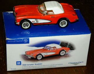 Dept 56 Snow Village Classic Cars 1958 Corvette Roadster Car Red