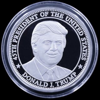 24 Hour - 45th President Donald Trump Silver Coin,  1 - Oz.  999 Silver Coin