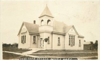 C - 1910 Bowers Congregational Church Osborn Downs Kansas Rppc Real Photo 2613