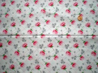 Floral Full Vtg Feedsack Quilt Sewing Dollclothes Craft Sewing Fabric Pink Green