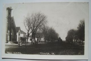 Fonda Iowa Residential Street Scene Old 1912 Rppc Postcard; Near Pomeroy