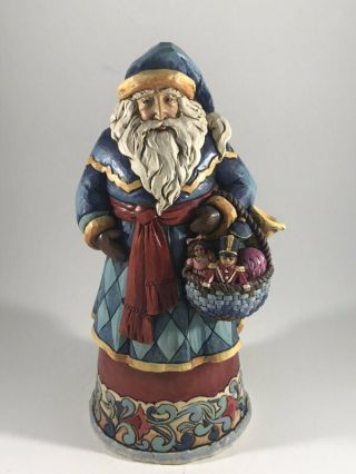 Jim Shore Gifts From The Heart Santa With Basket Figurine 4041065