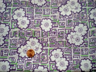 Geometric Floral Full Vtg Feedsack Quilt Sewing Dollclothes Craft Sewing Purple