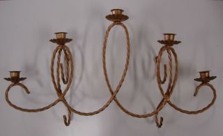 Braided/twisted Metal Wire Wall Sconce 5 Candle Holder