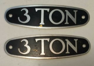 Canadian " 3 Ton " Brass Plaques - Chrome Plated And Painted Finish