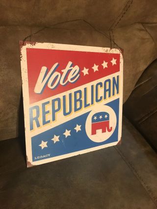 Republican Metal Vintage Sign Elephant Red White And Blue