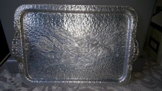 Vintage Aluminum Tulip Tray By Rodney Kent Hand Wrought Creations 412