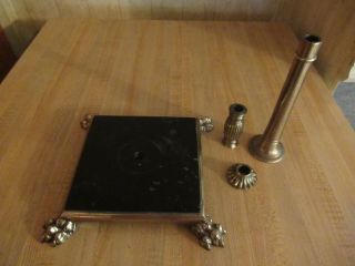 Vintage Solid Brass Lamp Parts,  Claw Foot Base,  Spacers