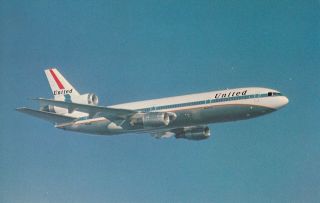Vintage United Airlines Dc - 10 Airplane Postcard Unposted