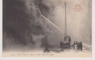 York City Water Tower In Action,  Fire Insurance Postcard By Rotograph Of Nyc