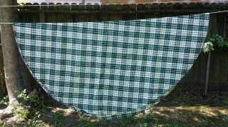 Red Green Plaid Christmas Round Tablecloth 60 "