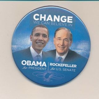 2008 Obama For President & Jay Rockefeller Us Senate 3 " Cello West Virginia Wv