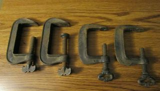 4 Vintage C - Clamps Ornate Cast Iron Skeleton Key Steampunk Tools