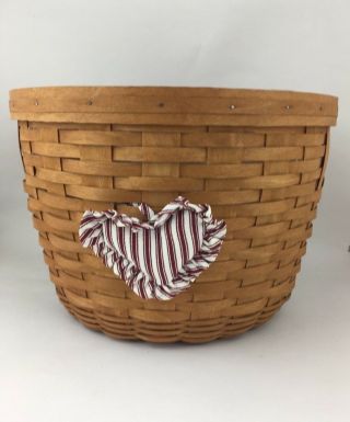 Longaberger 1993 Corn Basket Large Round Basket W Protector And Tie On