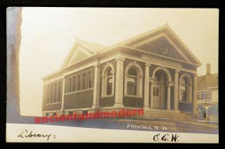 1905 Pittsfield Hampshire Rppc Real Photo Postcard Public Library