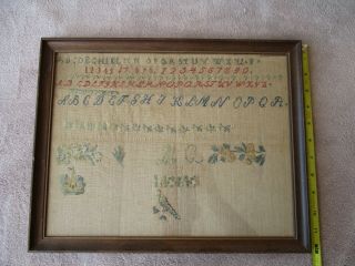 Vintage Cross Stitch Framed Alphabet 1858 - - - S5