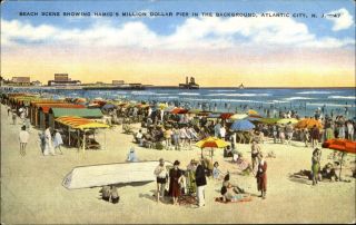 Atlantic City Jersey Beach Million Dollar Pier Lifeboat 1940s
