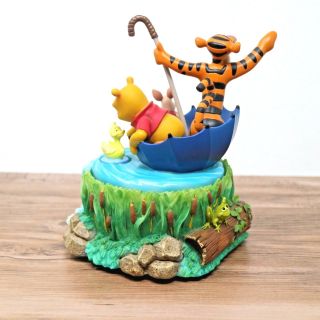 Disney Store Winnie The Pooh & Friends Floating in Umbrella Spinning Music Box 3