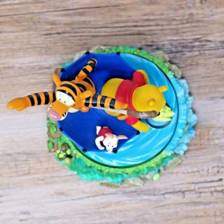 Disney Store Winnie The Pooh & Friends Floating in Umbrella Spinning Music Box 6