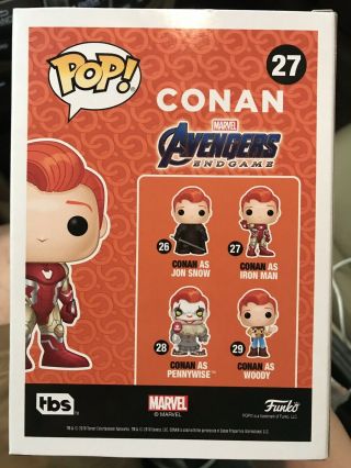 Exclusive Conan O ' Brien Iron Man Marvel Funko Pop SDCC 2019 Avengers Endgame 27 3