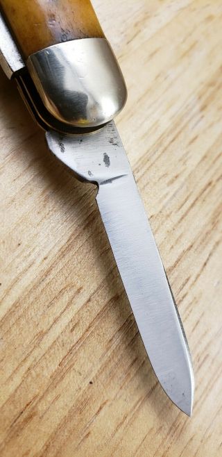 Vintage Miller Bros Knife/ Jigged Bone Equal End Jack Pocket Knife/ Meriden USA 6