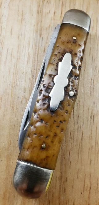 Vintage Miller Bros Knife/ Jigged Bone Equal End Jack Pocket Knife/ Meriden USA 7