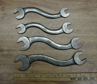 Old Tools,  4 Vntg Mack " S " Wrenches,  Including {2}williams,  Billings,  & Bonney
