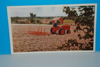 (m332) Vintage Color Postcard,  Rppc,  Model C Allis Chalmers Tractor