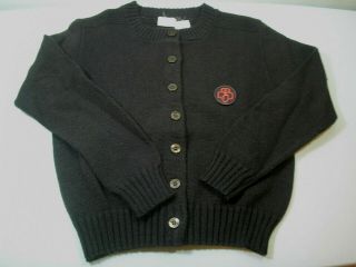 Vintage 1986 - 90 Brownie Girl Scout Uniform Cardigan Sweater Acrylic Size 8 Guc