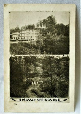 Vintage " Massy Springs Hotel " Postcard /massey Springs,  Kentucky